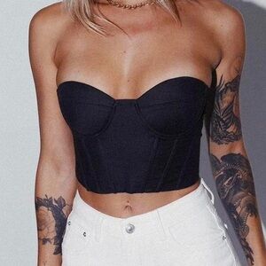 Princess Polly Black Strapless Bustier Top